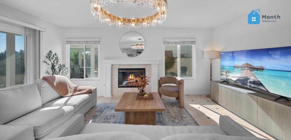 A beautifully furnished Month2Month home showcasing hotel-class consistency and move-in-ready quality standards.